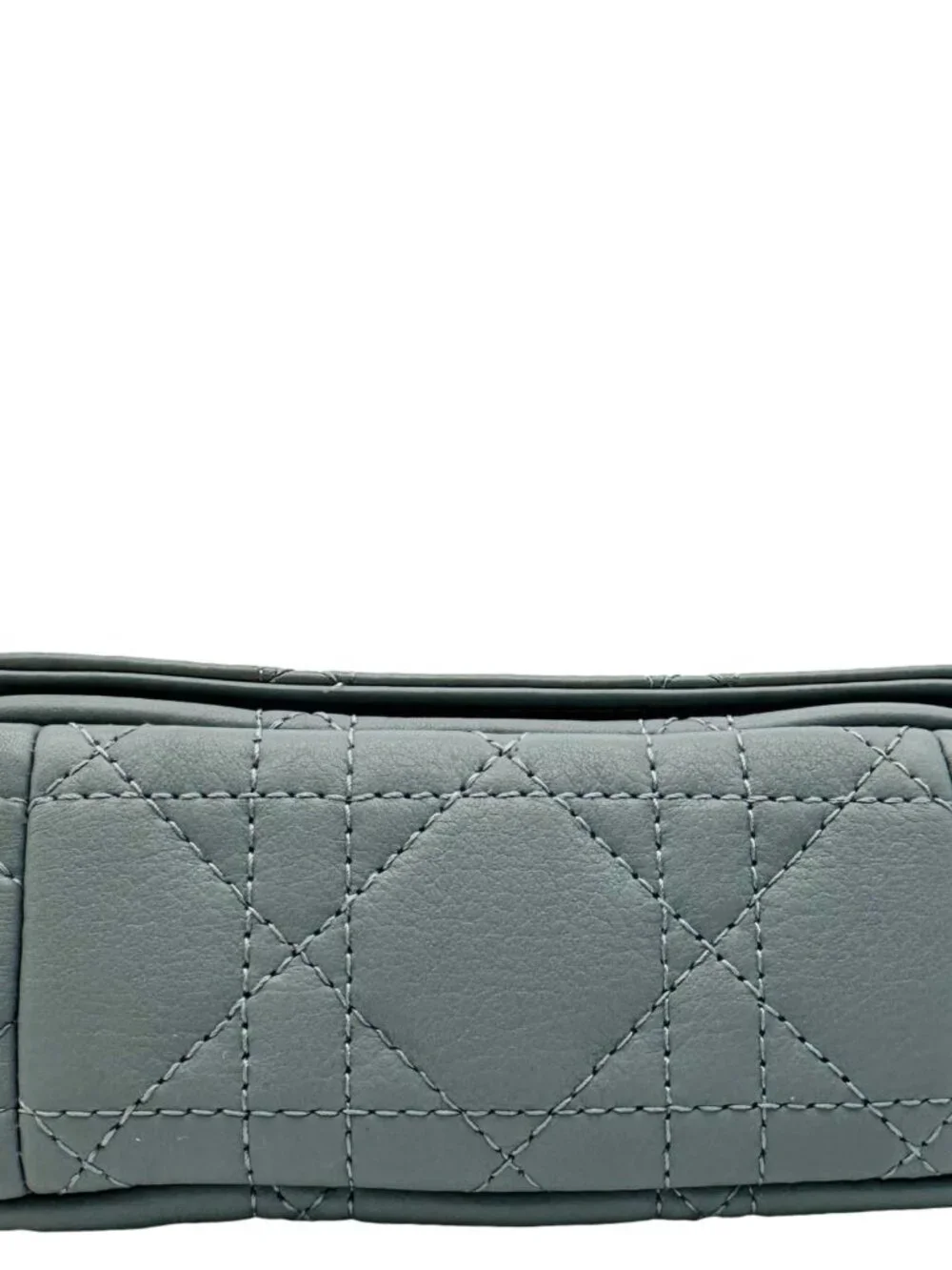 Christian Dior Micro Caro Supple Cannage Bag Chain Wallet Light Blue